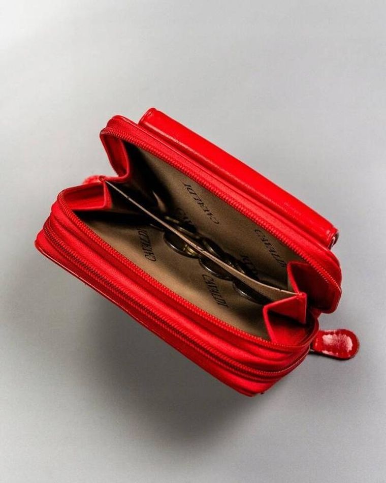 Portfel, czerwony, skóra ekologiczna, Cavaldi