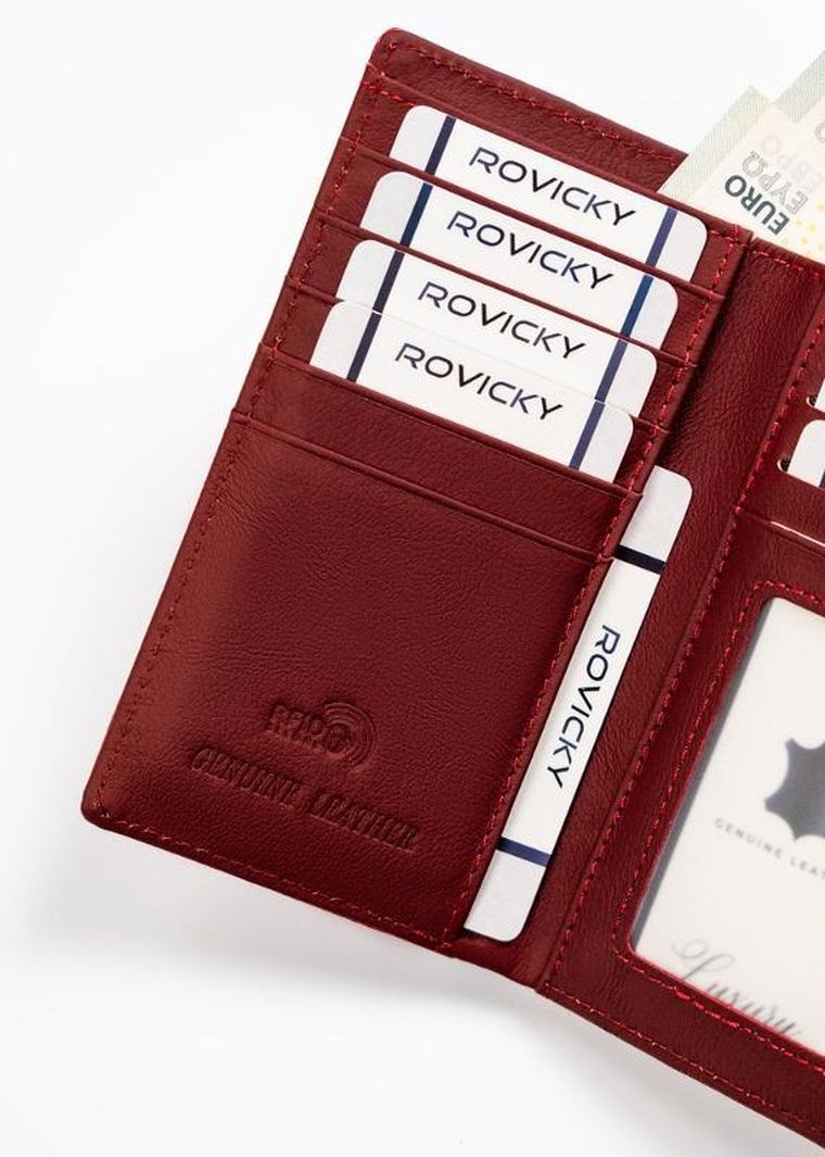 Portfel, czerwony, skóra naturalna i ekologiczna, 4U Cavaldi