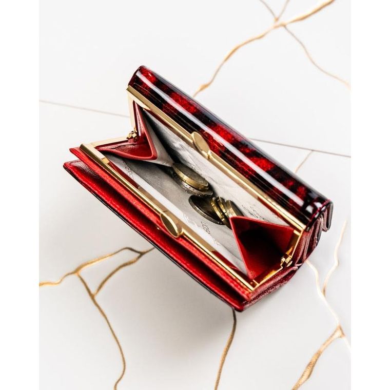 Portfel, czerwony, skóra naturalna i ekologiczna, Peterson