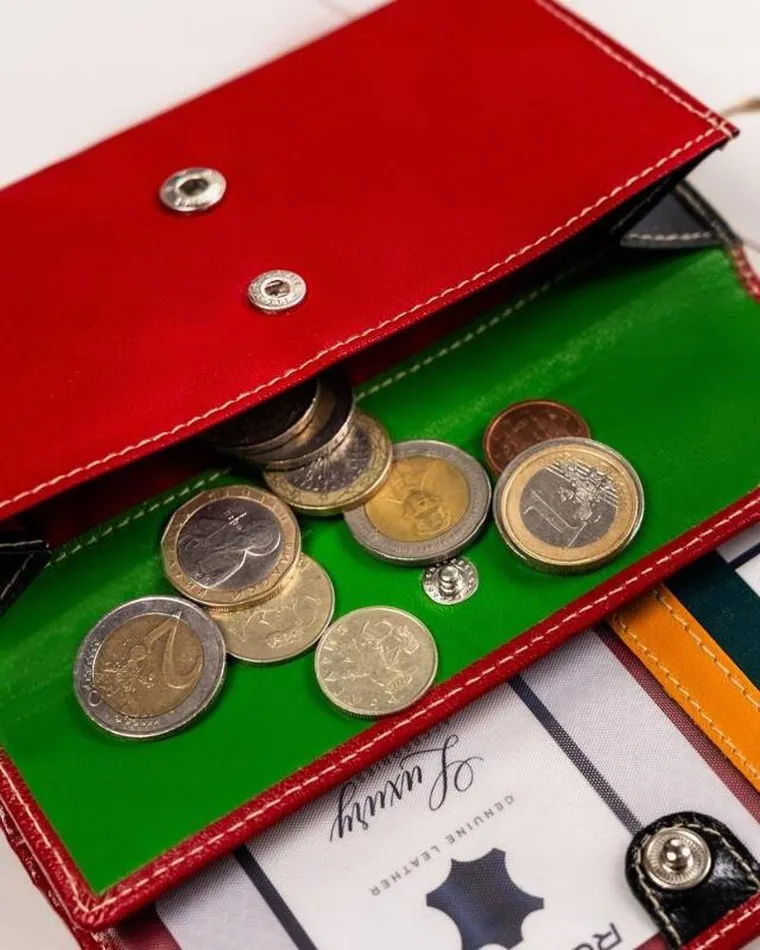 Portfel, czerwony, skórzany, Cavaldi