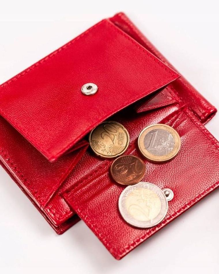 Portfel, czerwony, skórzany, Peterson