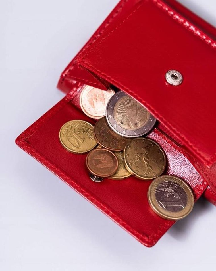 Portfel, czerwony, skórzany, Peterson