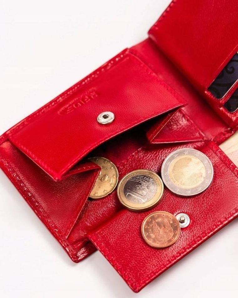 Portfel, czerwony, skórzany, Peterson