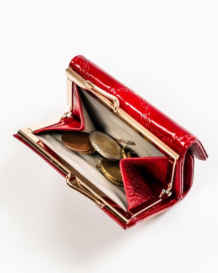 Portfel, czerwony, skórzany, Peterson