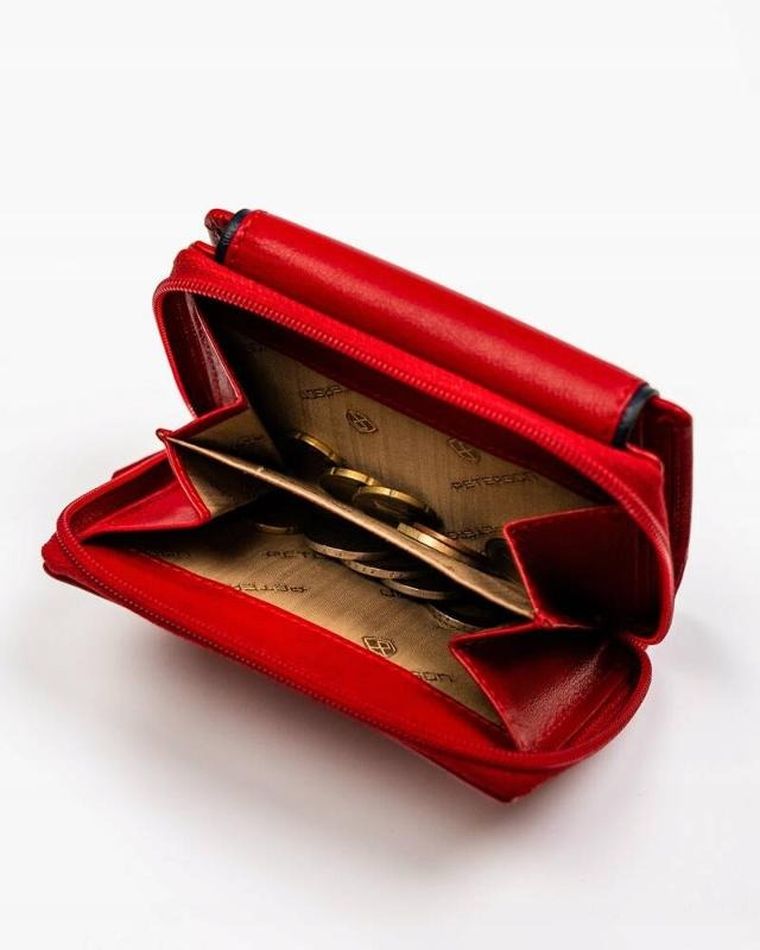 Portfel, czerwony, skórzany, Peterson