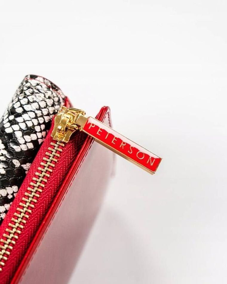 Portfel, czerwony, skórzany, Peterson