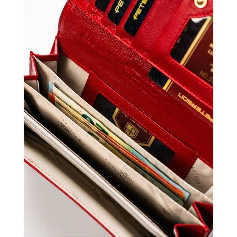 Portfel, czerwony, skórzany, Peterson