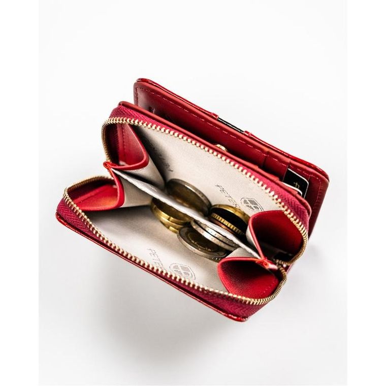 Portfel, czerwony, skórzany, Peterson