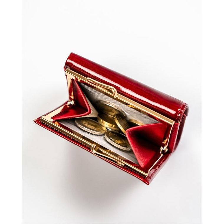 Portfel, czerwony, skórzany, Peterson