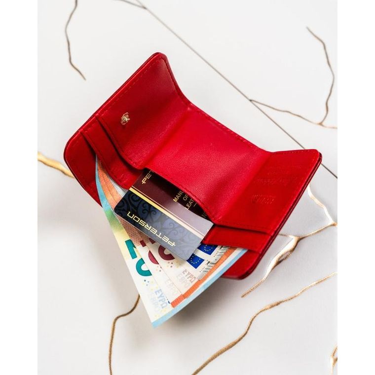 Portfel, czerwony, skórzany, Peterson