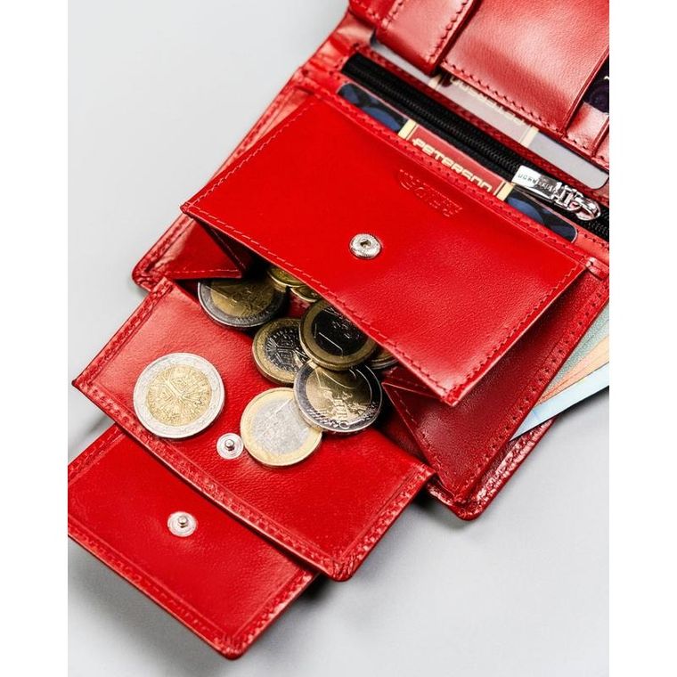 Portfel, czerwony, skórzany, Peterson