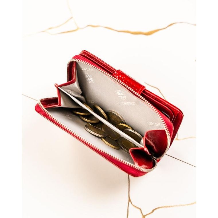 Portfel, czerwony, skórzany, Peterson