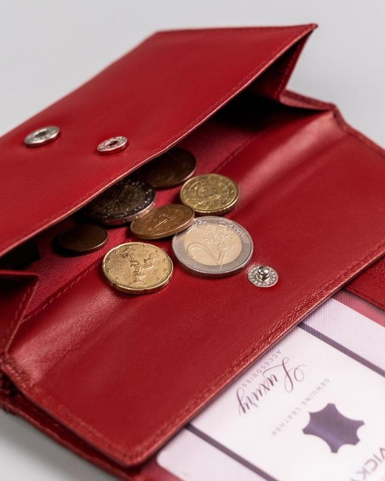 Portfel, czerwony, skórzany, RFID, Cavaldi