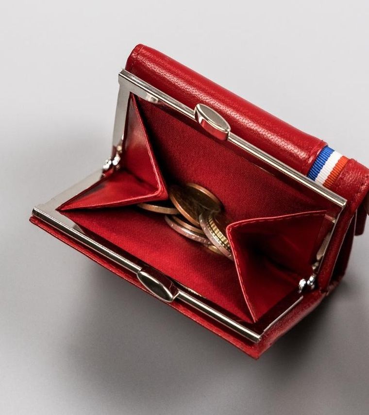 Portfel, czerwony, skórzany, RFID, Peterson