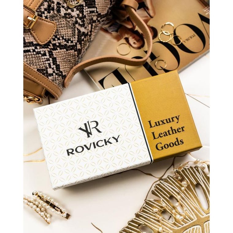 Portfel, czerwony, skórzany, RFID, Rovicky