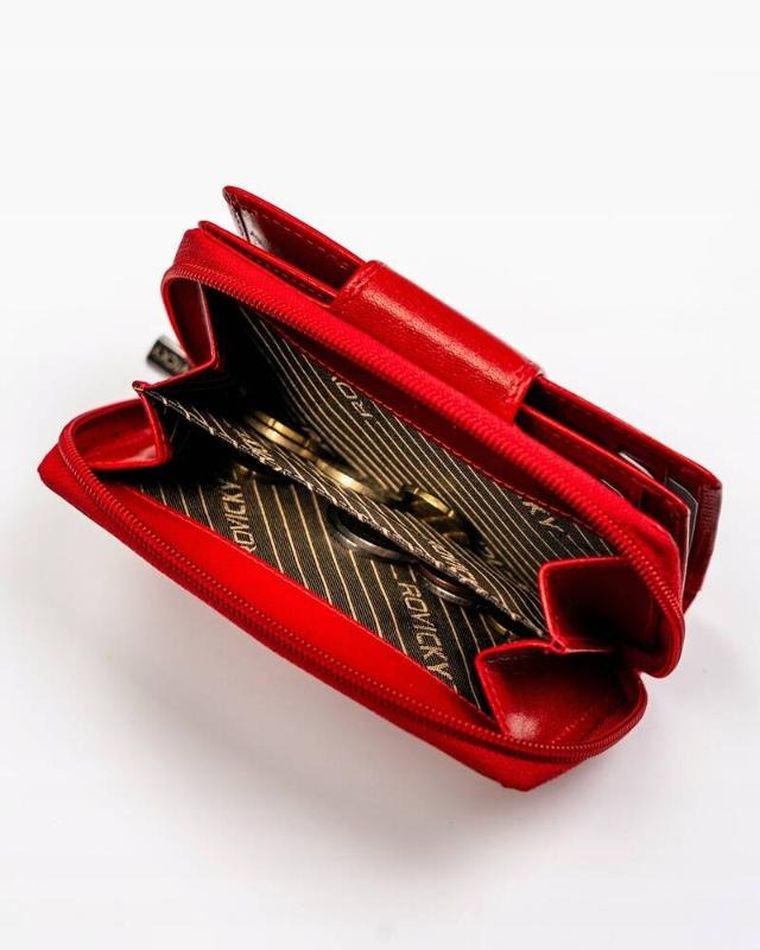 Portfel, czerwony, skórzany, Rovicky