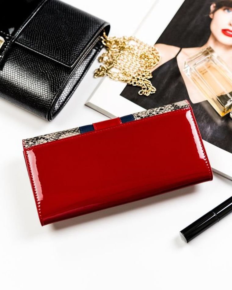 Portfel damski, wężowy wzór, Peterson