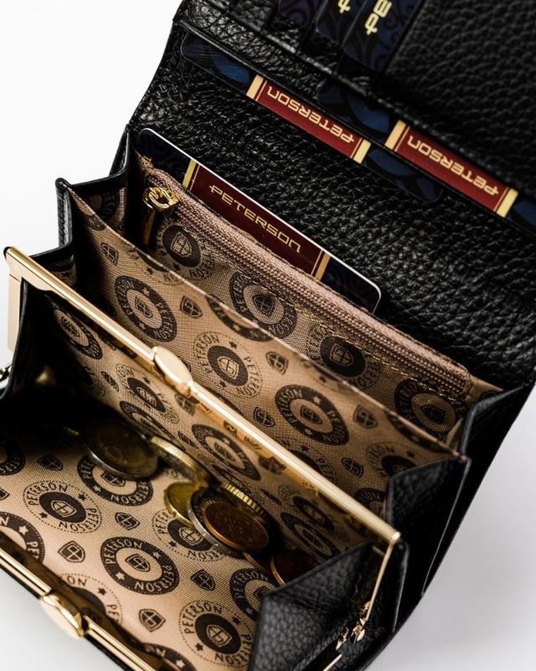 Portfel damski, wężowy wzór, RFID, Peterson