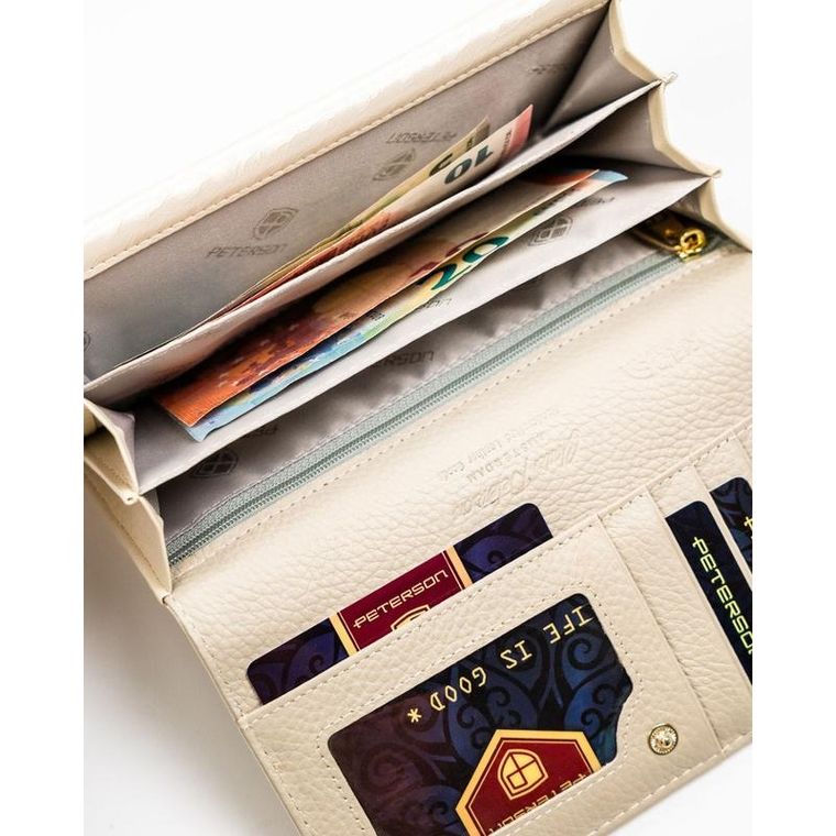 Portfel, ecru, Peterson