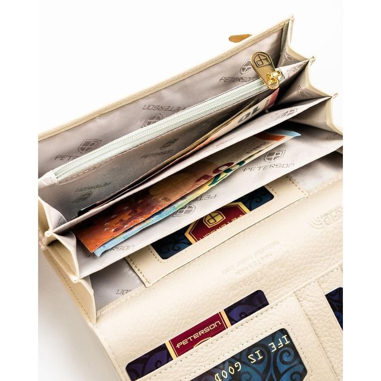 Portfel, ecru, Peterson