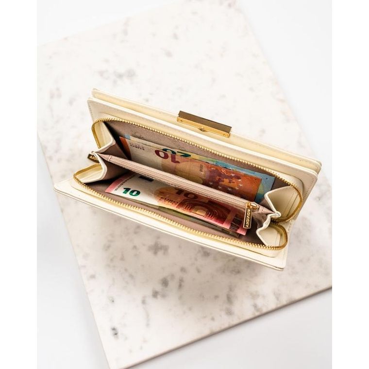 Portfel, ecru, skóra ekologiczna, RFID, Rovicky