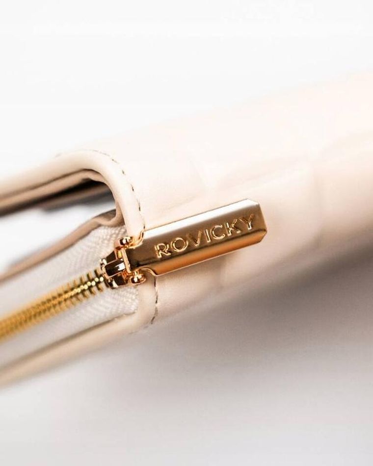 Portfel, ecru, skóra ekologiczna, Rovicky