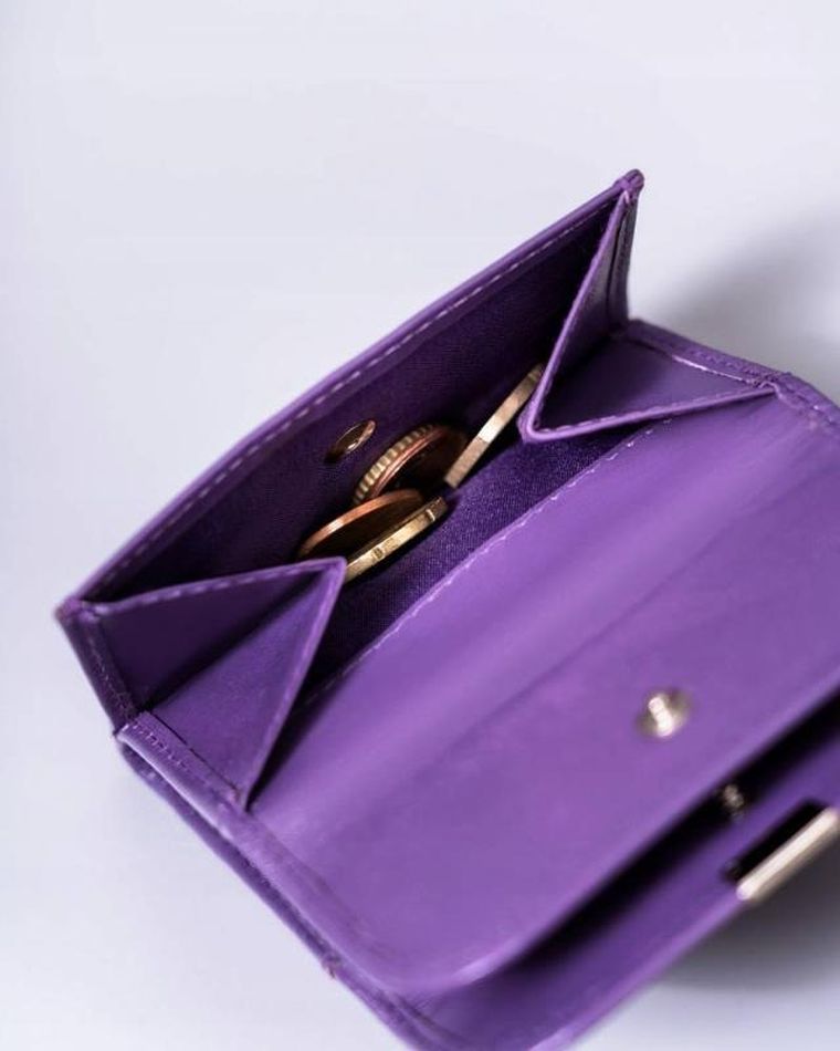 Portfel, fioletowy, skórzany, Peterson