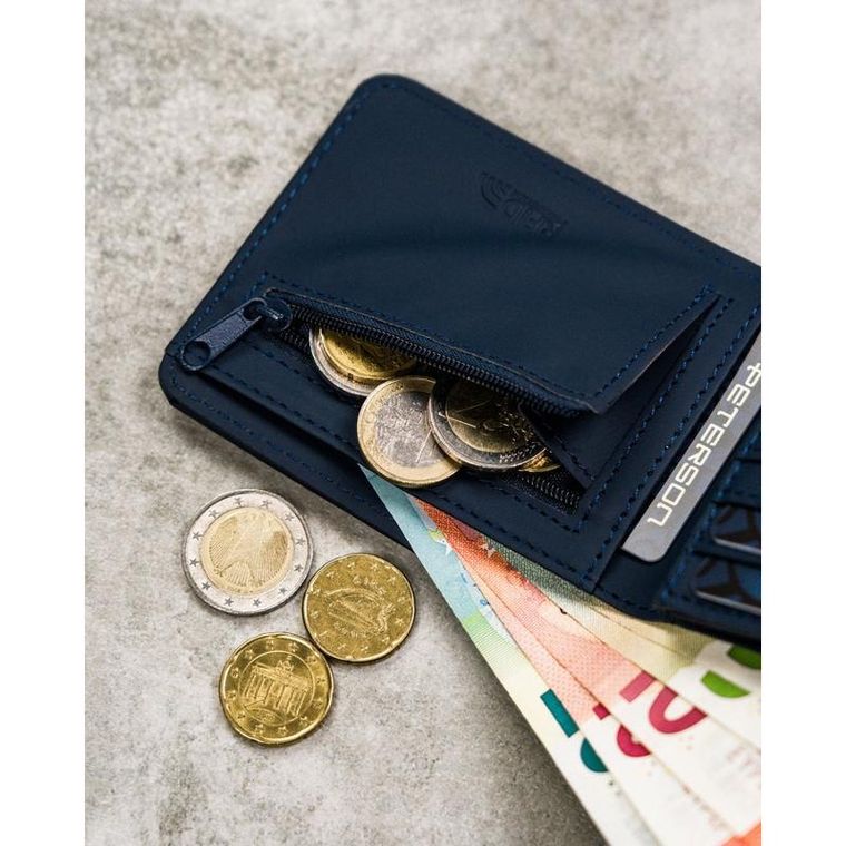 Portfel, granatowy, skóra ekologiczna, Peterson