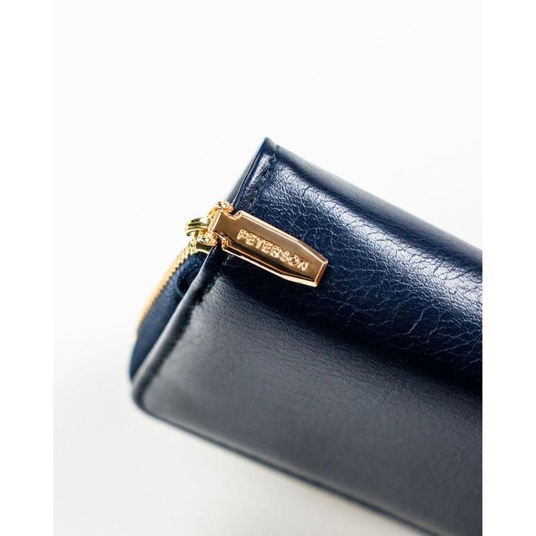 Portfel, granatowy, skóra ekologiczna, Peterson