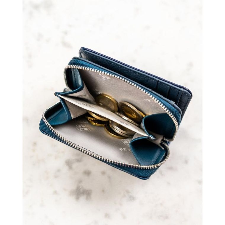 Portfel, granatowy, skóra ekologiczna, Peterson