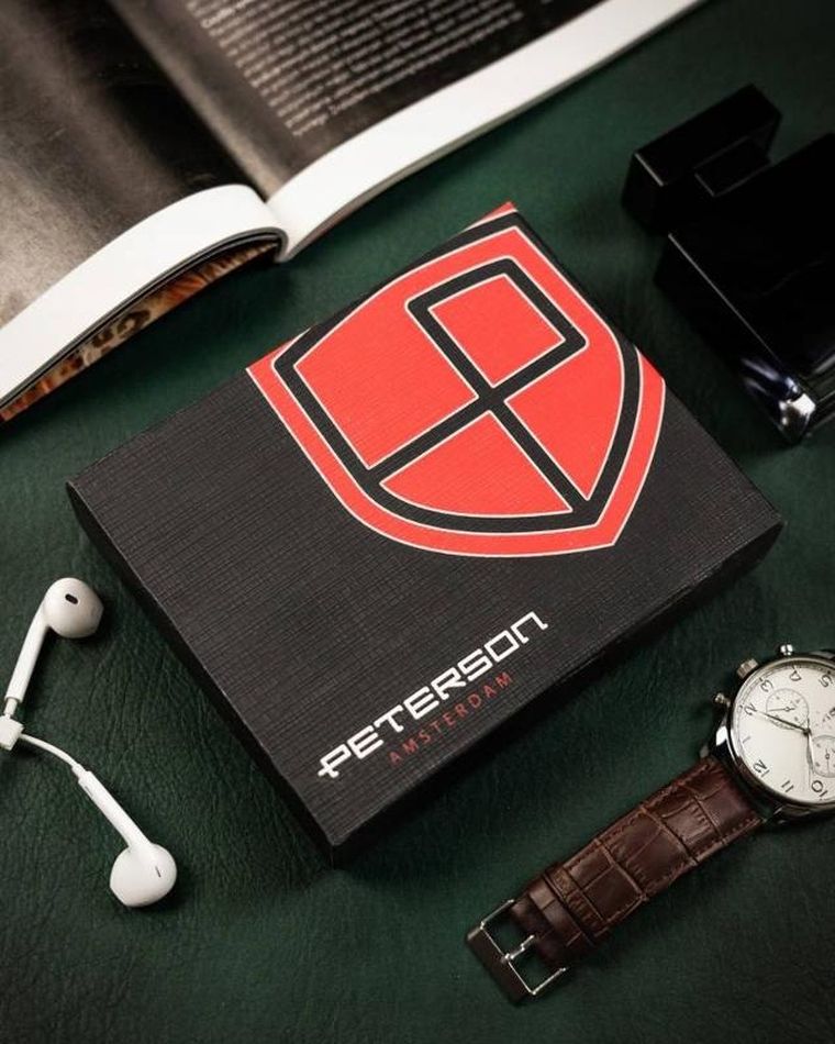 Portfel męski, skórzany, Peterson