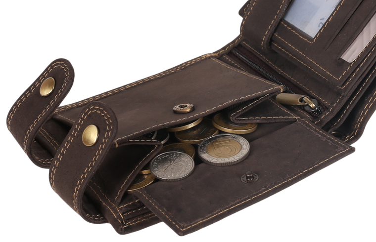 Portfel męski skórzany z łańcuchem i z RFID, Always Wild