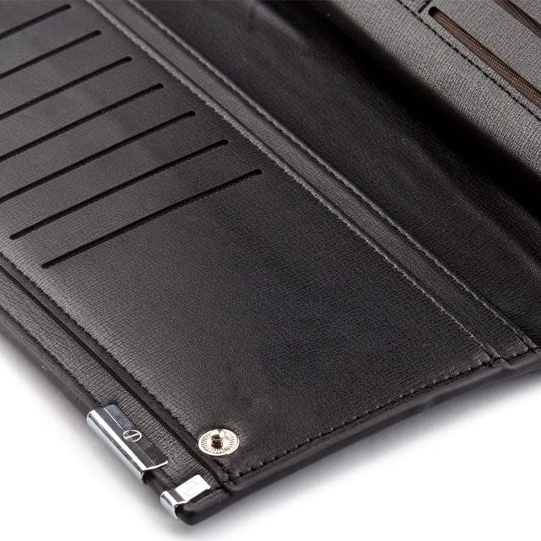 Portfel na karty, czarny, skóra ekologiczna, Peterson