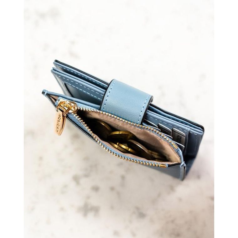 Portfel, niebieski, skóra ekologiczna, RFID, Rovicky