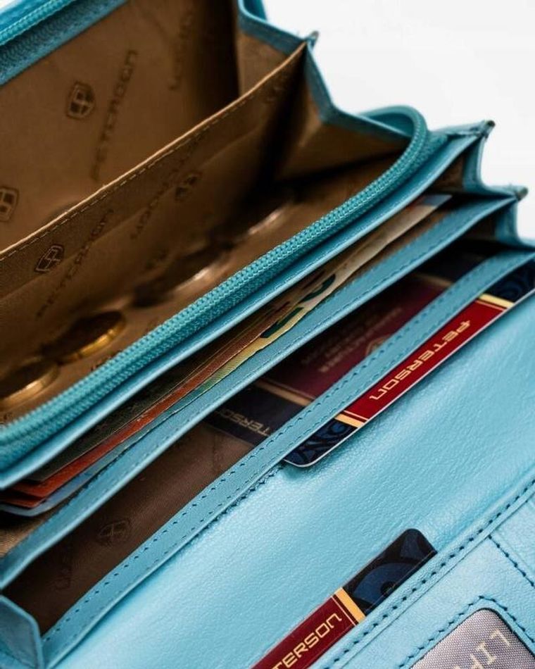 Portfel, niebieski, skórzany, Peterson