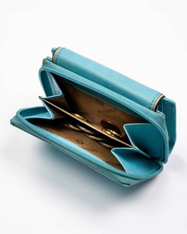 Portfel, niebieski, skórzany, Peterson