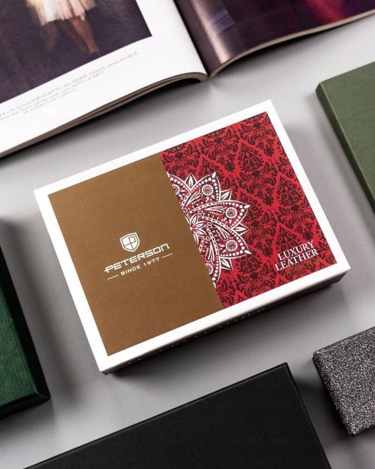 Portfel, niebieski, skórzany, RFID, Peterson