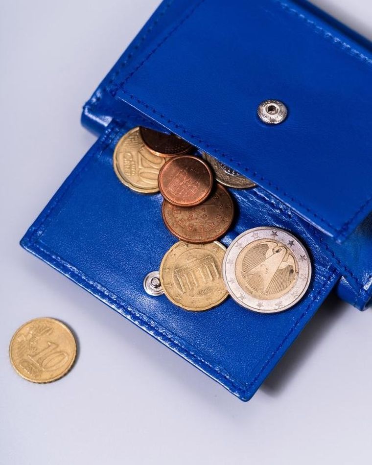 Portfel, niebieski, skórzany, RFID, Peterson