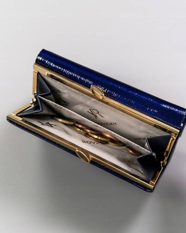 Portfel, niebieski, skórzany, Rovicky