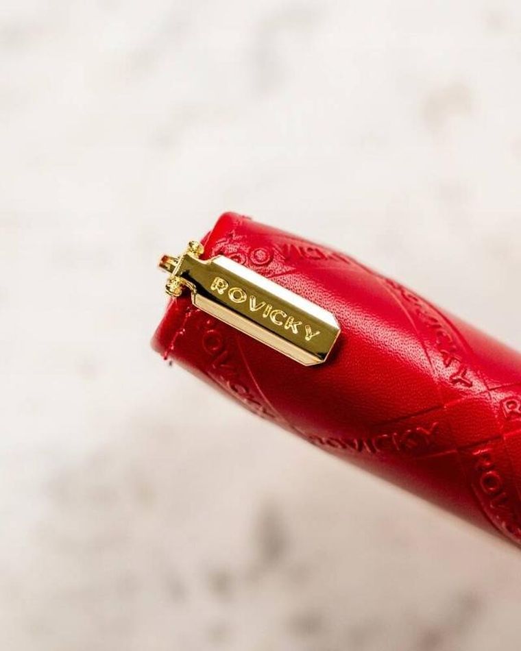 Portfel-piórnik, czerwony, skóra ekologiczna, Rovicky