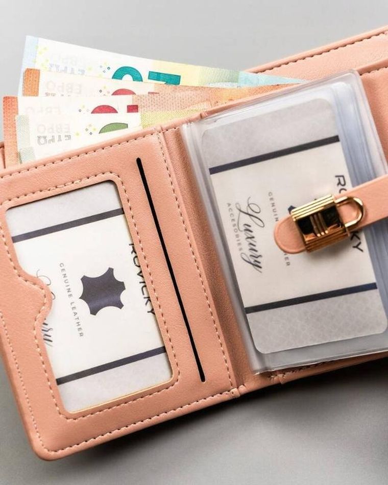 Portfel, różowy, skóra ekologiczna, Cavaldi