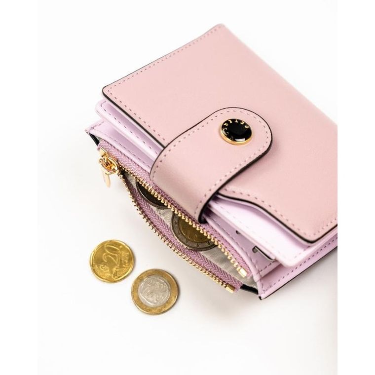 Portfel, różowy, skóra ekologiczna, RFID, Peterson