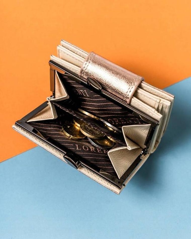 Portfel, skórzany, różowy, Lorenti