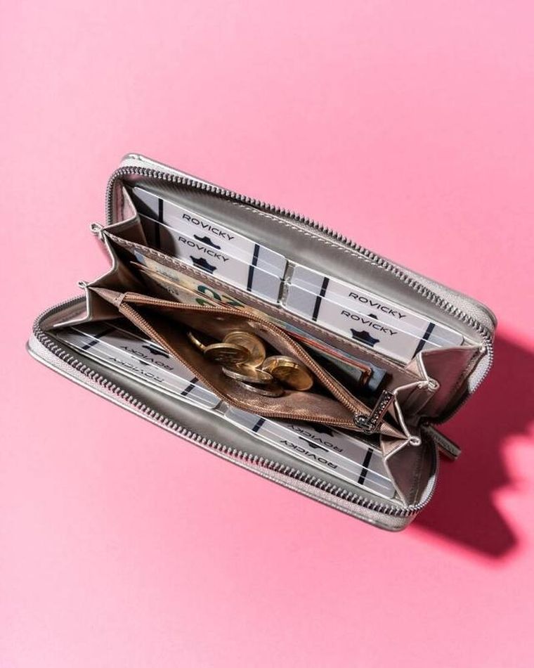 Portfel, srebrny, Rovicky