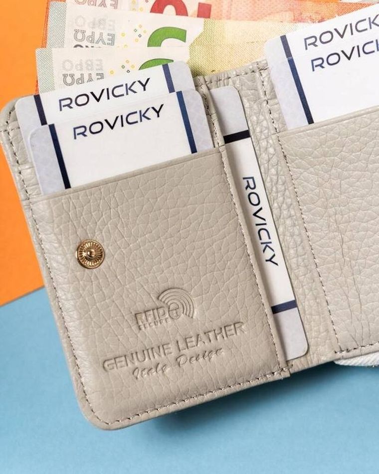 Portfel, srebrny, skórzany, Lorenti