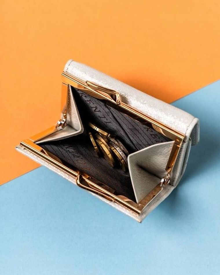 Portfel, srebrny, skórzany, RFID, Lorenti