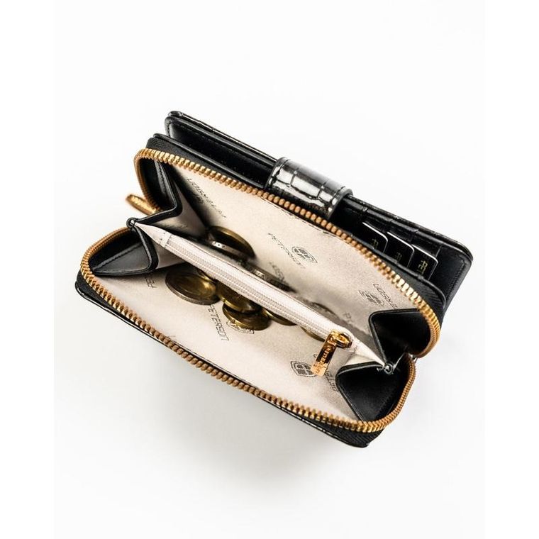 Portfel, szary, skóra ekologiczna, Peterson