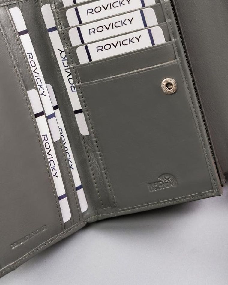 Portfel, szary, skórzany, Cavaldi
