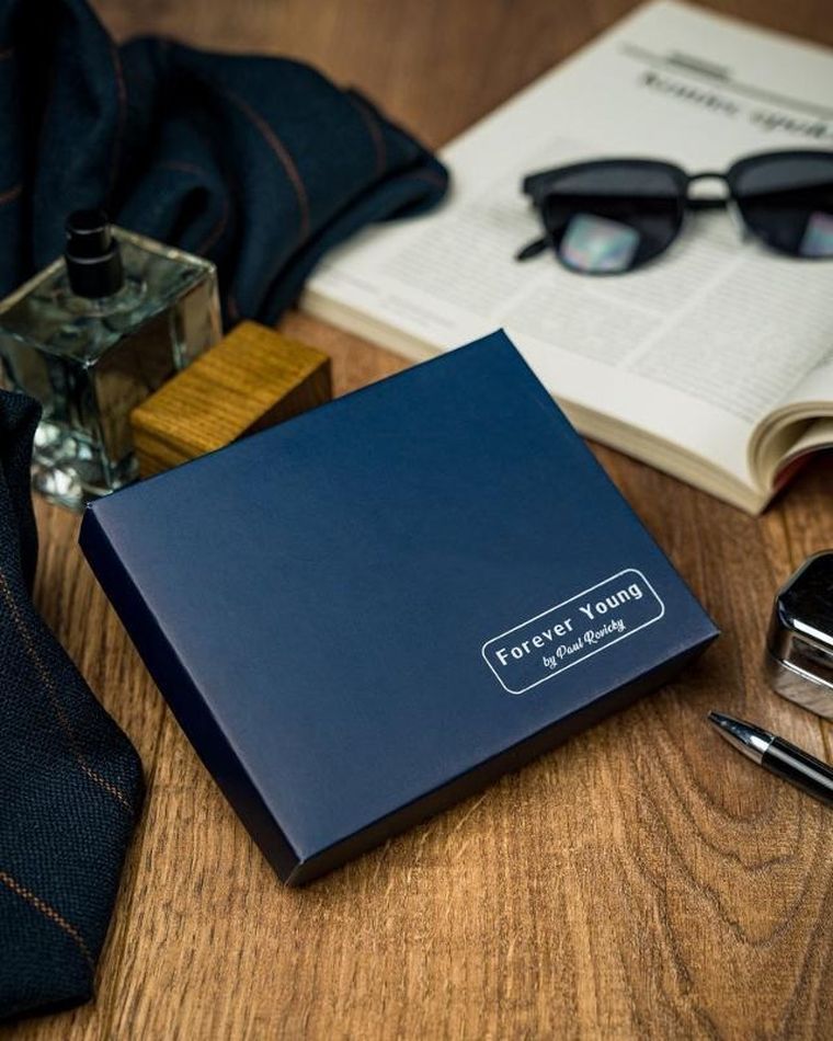 Portfel, szary, skórzany, Forever Young