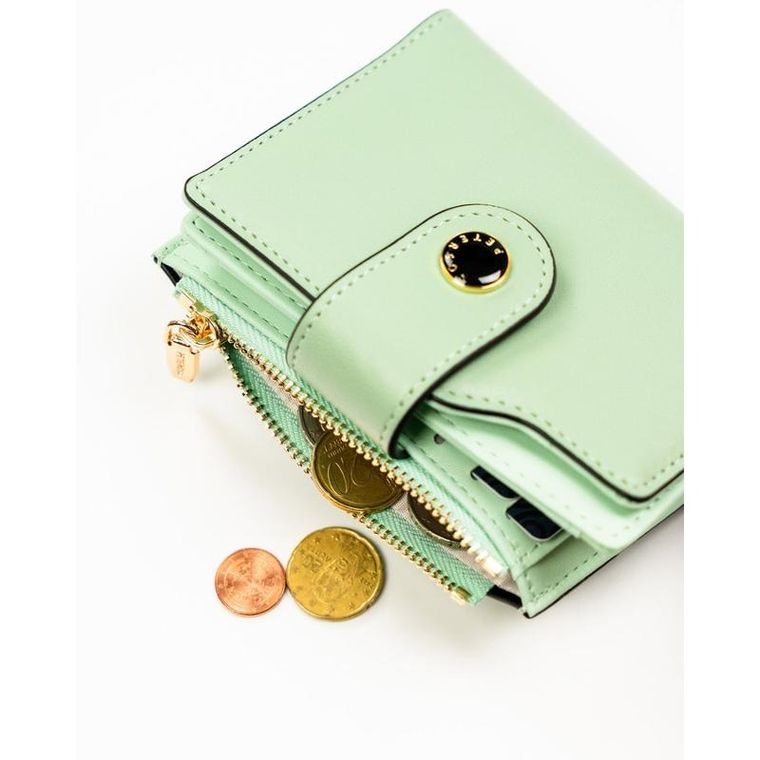 Portfel, zielony, skóra ekologiczna, Peterson